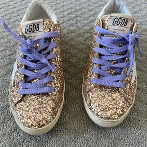 Golden Goose Glitter Sneakers with Lavender Laces